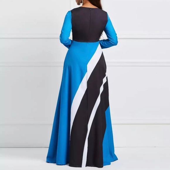 ‼️SOLD‼️NEW Elegant Stripe Color Block Long Maxi - Picture 5 of 8
